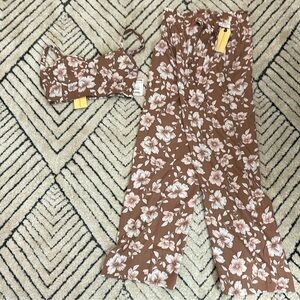 2 piece set with bustier crop top